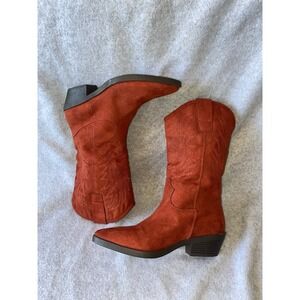 Style & Co Women's Red Calf Height Textile Boots Size 5.5 TLC Clearance Special